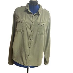 UNIVERSAL THREAD Women’s Military Theme Style Button Shirt Size XL Green SEE DES